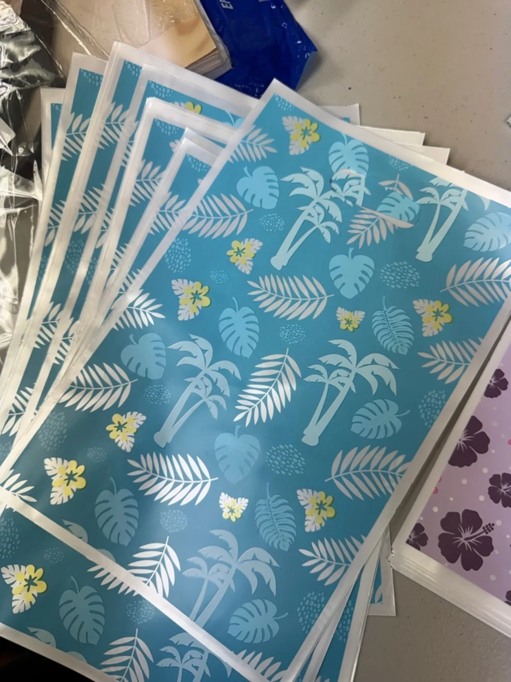 120 count Luau Tropical Floral Party Favor Bags - Navy, Pink, Red, Light Blue